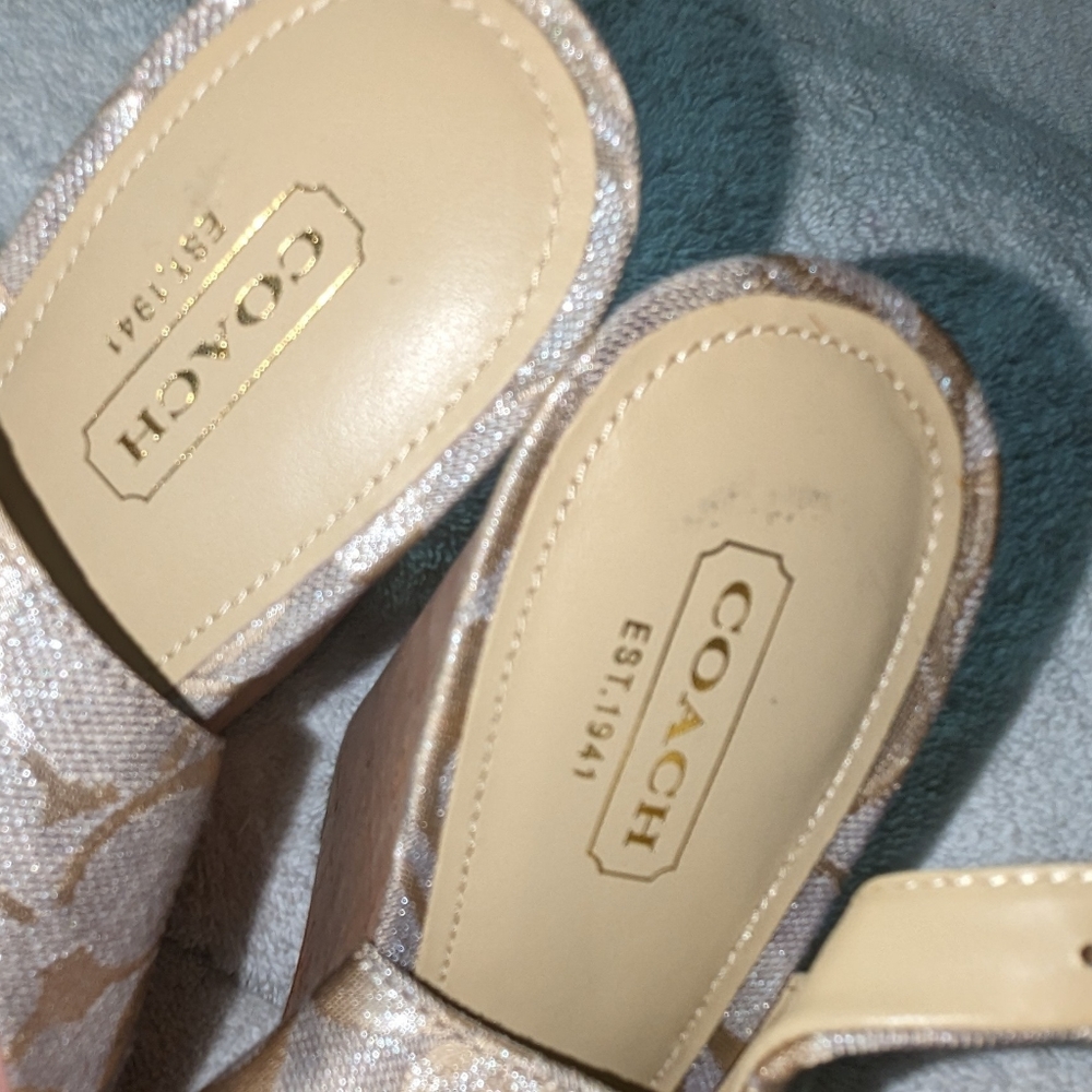 Vintage Coach Jesse wedge cork heeled sandals. 7.5 - Picture 9 of 11